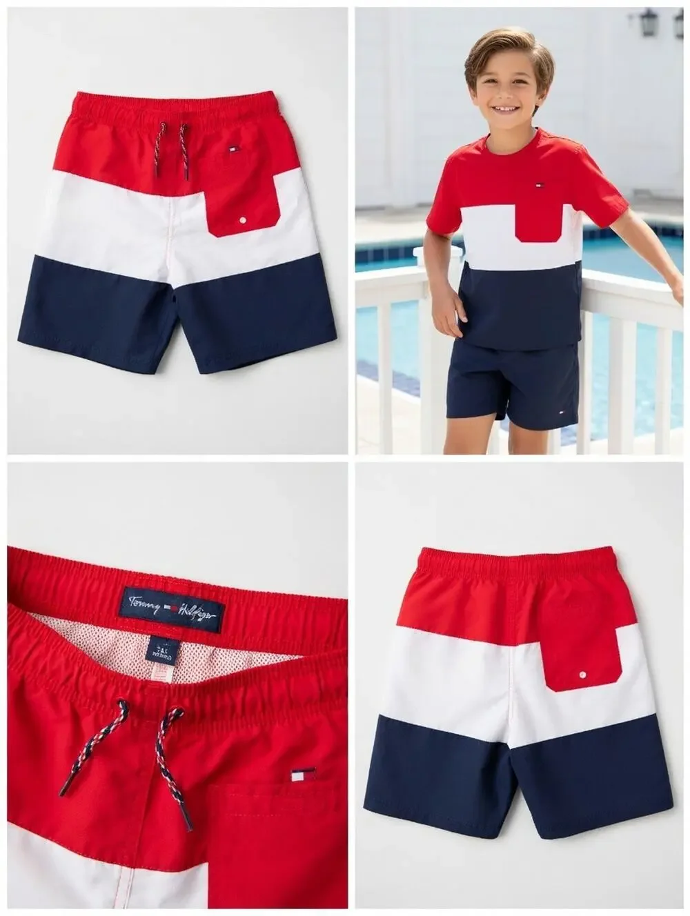 Tommy Hilfiger Color-Block Swim Trunks – Size L/G/G (16/18)